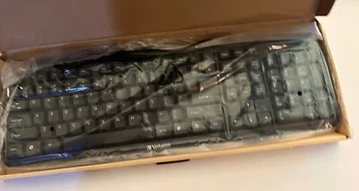 Verbatim Slimline Corded Usb Keyboard - Black - Cable Connectivity - Usb 2.0 - Image 1 of 4