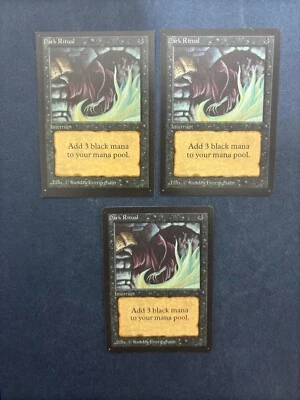 MTG 3X INTERNATIONAL / COLLECTOR'S EDITION DARK RITUAL (IE / CE) CLIPPED CORNERS - Image 1 of 4