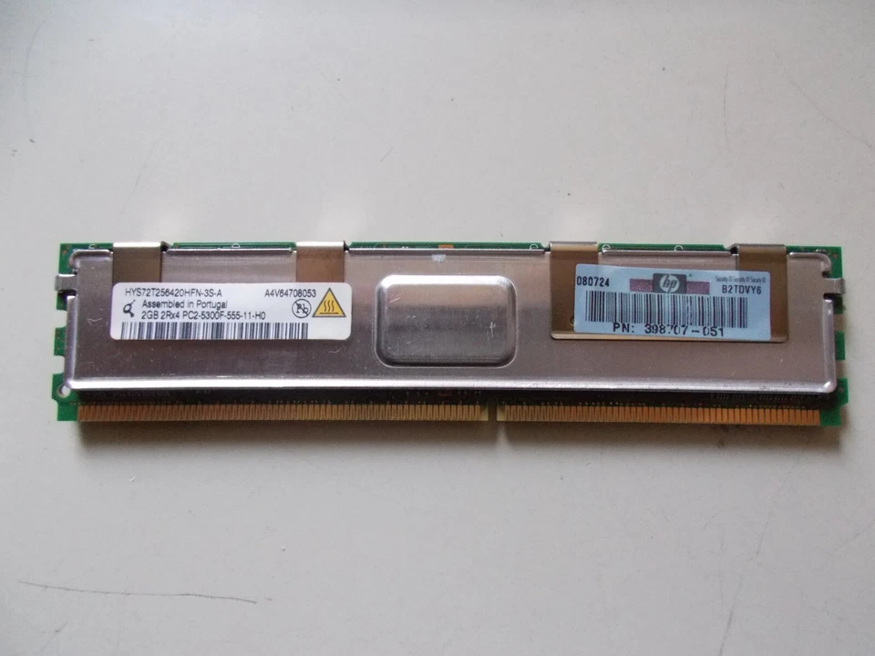 Qimonda 2GB HYS72T256420HFN PC2-5300F DDR2-266 ECC FB-DIMM. #SU-413 - Image 1 of 2