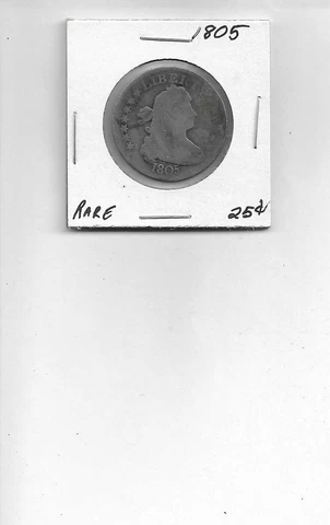 1805 90% Silver Draped Bust Quarter Dollar Coin! #2Q22-81 Cover