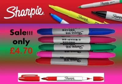 5 Stück Sharpie Doppelspitze feine & ultrafeine Spitze Permanent Marker Stifte