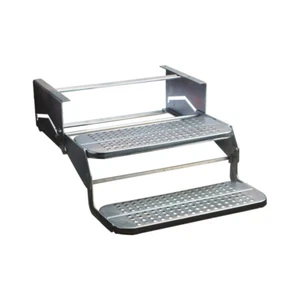 Double Pull Out Folding Caravan Step Zinc Plated Steel, Off Road Camper Trailer - Picture 1 of 5
