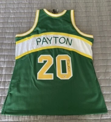 Gary Payton Supersonics Signed Mitchell & Ness 94-95 Throwback Jersey PSA/DNA - Image 1 of 4