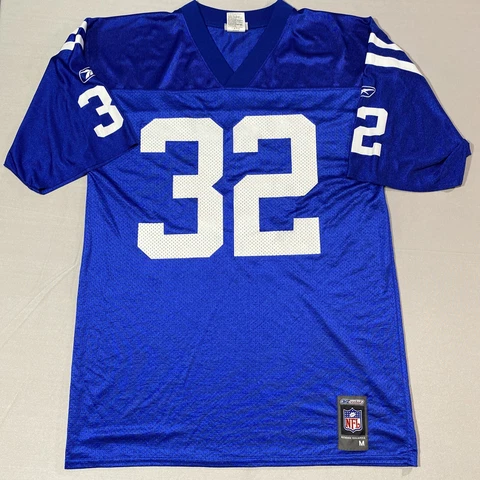 Vintage Edgerrin James Jersey Medium Men Blue Short Sleeve Colts 32 Reebok Cover