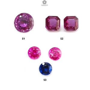 Synthetic Manmade Multi Color Gemstone Multi Shape Faceted Cut 1pc, 2pc, 3pc Set - Picture 1 of 16