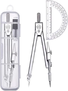 Winkelmesser und Zirkel Set, Kompass Winkelmesser Set, Winkelmesser, Kompass für Geom - Bild 1 von 6