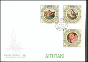 COOK IS AITUTAKI 1986 Christmas mini sheets FDC............................91764 - Picture 1 of 1