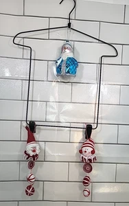 Hand Knit Christmas Ornaments (2) & Santa Snowman Holiday Tree Decorations *Read - Picture 1 of 9