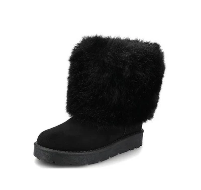 Journee Collection Mujer 7 M Negro Shanay Imitación Piel Media Botas Nuevas en Caja Si2 Foto 1 de 4