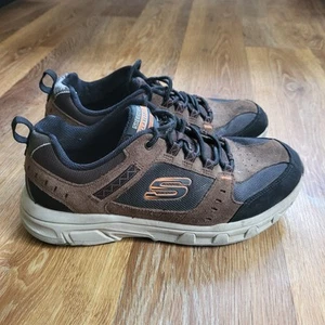 Skechers Mens Relaxed Lace-ups Brown Suede Mens Trainers Hiking Gym Workwear - Picture 1 of 12