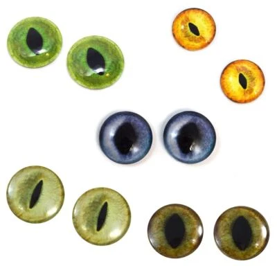 Realistic Cat Inspire Glass Eyes Collection Bundle Set of 10 Eyes Bulk Wholesale - Image 1 of 4