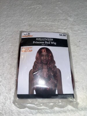 Peluca roja princesa Halloween edades 14+ marrón rojizo larga Foto 1 de 4