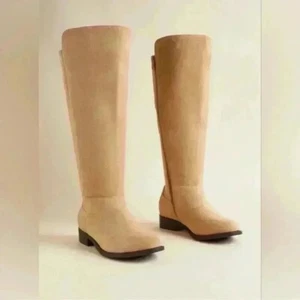 Torrid Wildlederimitat Stretch leicht unter Knie Stiefel 8WW Reiten camel neutral - Bild 1 von 11