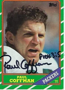 PAUL COFFMAN 1986 FIRMADO TOPPS #219 - GREEN BAY PACKERS - Imagen 1 de 1