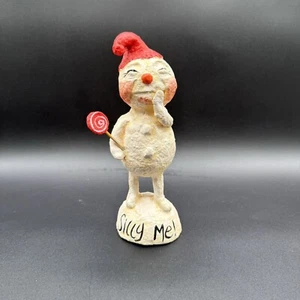 Figura Debra Schoch Silly Me Navidad Muñeco de Nieve Piruleta Arte Popular Papel Maché - Imagen 1 de 7