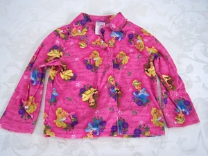 Disney Princess Pink Button Front Long Sleeve Sleep Shirt Girls Youth Size 4 XS - Picture 1 of 7