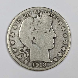 1913 Barber Silver Half Dollar - Picture 1 of 3