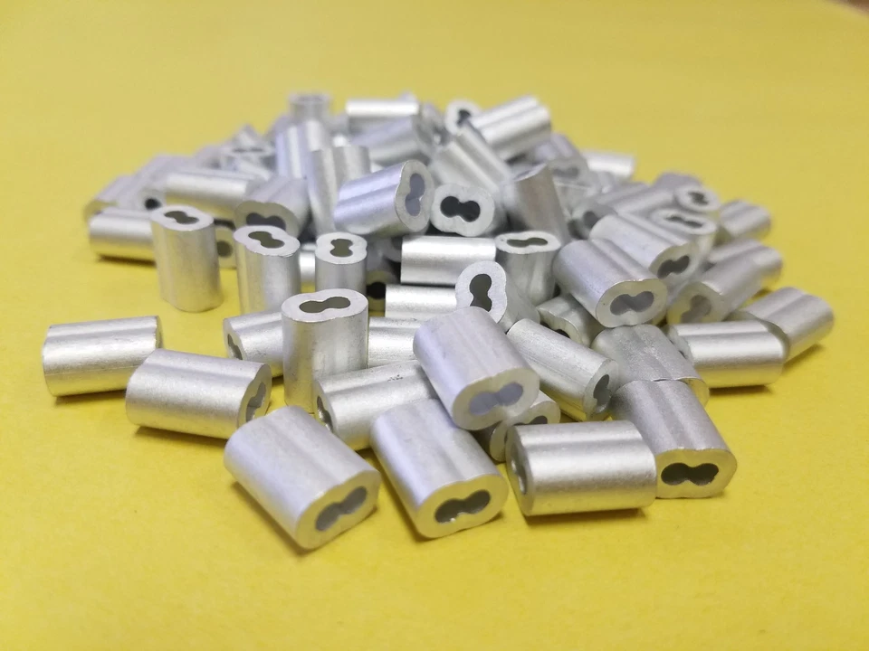 3/32 ALUMINUM CABLE DOUBLE FERRULES 100 -snare Trapping ferrule High Quality