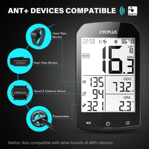 CYCPLUS M1 GPS Bicycle Computer Cycling Speedometer Bluetooth 5.0 ANT+ Ciclismo - Picture 1 of 11