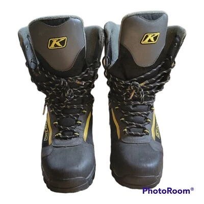 Botas de montar Klim Adrenaline Style negras amarillas Gore-Tex moto de nieve para hombre talla 6 Foto 1 de 4