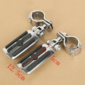 Adjustable Chrome Footpeg Rest W/ Clamps Fit For Harley Touring Road King Glide - Picture 1 of 9