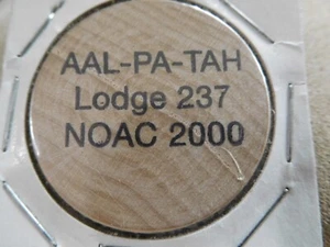 DS SCOUT BSA OA LODGE 237 AAL-PA-TAH 2000 NOAC WOODEN NICKEL FLORIDA SOUVENIR FL - Picture 1 of 4