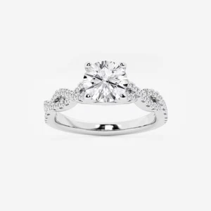 1,25 kt IGI-zertifizierter im Labor gezüchteter Diamant Verlobungsring Rundschliff 14 kt Gold - Bild 1 von 4