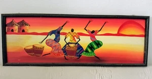 Quadro Etnico Africa Tribale- Ballerine - Pittura Materica - Foto 1 di 1