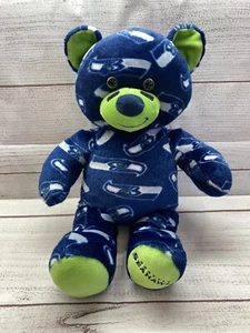 Plush Build a Bear Seattle Seahawks Football Bear ~NFL ~ Blue Logo / Green Eyes - Picture 1 of 9