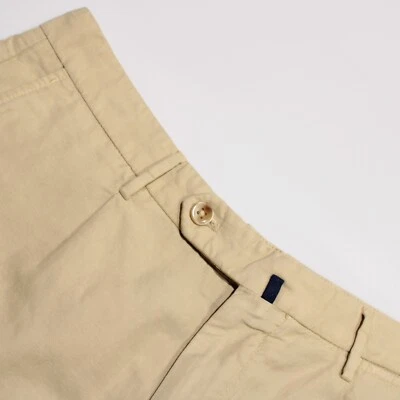 Pantalones Cortos Chinos Incotex NWD Talla 46 (US 30) Chinolino Calce Ajustado en Mezcla de Lino Beige Foto 1 de 4
