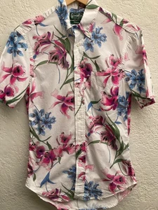 Gitman Vintage Bamboo Orchid Print Short Sleeve Shirt 'Old Fit' (S) Fits XS - Picture 1 of 5