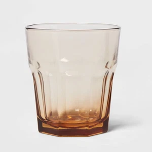 6 neue Threshold Amber Tremont 12oz Double Old Fashoned DOF Rocks facettierte Gläser - Bild 1 von 7