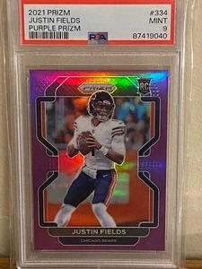 2021 Panini Prizm Justin Fields Purple Prizm ROOKIE /125 PSA MINT 9 SWEET!!!!!!! - Picture 1 of 1