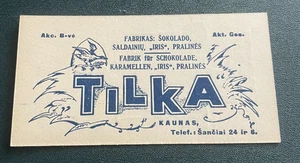 Rare Tilka Chocolate Advertising Card - 1930s Kaunas, Lithuania - Picture 1 of 3
