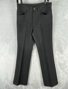 VINTAGE Levis Jeans Black Polyester Slacks 31x31 Tab Disco Pants 70s - Picture 1 of 6