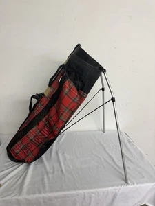 RARE Vintage Ping Hoofer 4-Way Stand Bag Red Plaid Good Shape Golf Carry - Bild 1 von 15