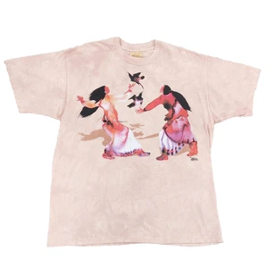 Vintage The Mountain T-Shirt XXL Native American Dancers Carol Grigg Art Tie-Dye - Picture 1 of 7