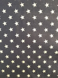 45" X 36" Dark Blue With White Stars Moda Fabric - Picture 1 of 4