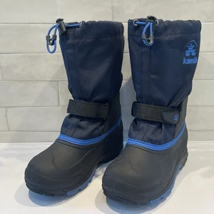 Kamik Youth Waterproof Pull-On Insulated Snow Boots Navy/Black Size 5 - Picture 1 of 7