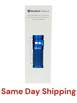 Olight Blue Baton 4 1300 Lumens Rechargeable EDC Pocket Flashlight Portable - Image 1 of 2