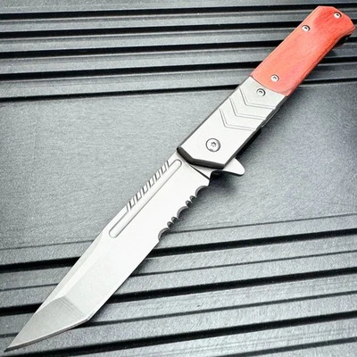 Navaja de Bolsillo Plegable Asistida por Resorte 9" Militar G10 Combate Supervivencia Resistente Foto 1 de 4