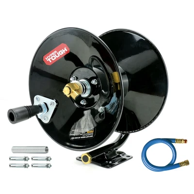 Hyper Tough Heavy-Duty Manual Air Hose Reel, 3ft Lead in Hose Included Free Ship