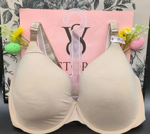 Victoria Secret The T Shirt leicht gefüttert glatt Halb BH 38DD Praline - Bild 1 von 11