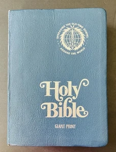 Holy Bible GIANT PRINT Old Time Gospel Hour Red Letter KJV 1973 Silver Gilt - Imagen 1 de 24