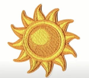 Embroidered Iron On Patch - Sun - Picture 1 of 2