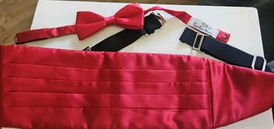 Gravata borboleta e gravata borboleta masculina COUNTESS MARA VERMELHA vintage  - Imagem 1 de 4