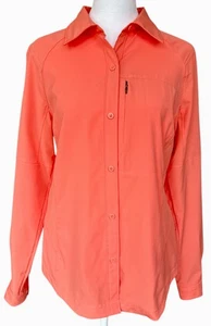 Columbia Silver Ridge Shirt Womens M Coral Long Sleeve Button Up Vented Top - Picture 1 of 11