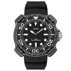 Herren Quarzuhr, Diver Style drehbare Lünette, mit Leuchtzeigern, 5 ATM W... - Bild 1 von 7