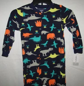 NEW CARTERS CHILDRENS BOYS DINOSAURS FLEECE SLEEPER SZ 4 5 - Picture 1 of 2