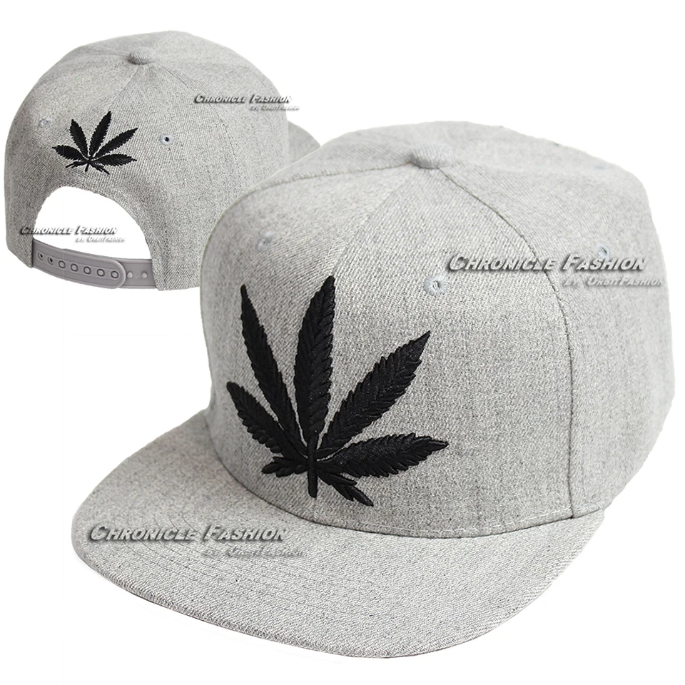 Gorra de béisbol Snapback ajustable billete plano 420 hoja de marihuana sombrero bordado Foto 1 de 4